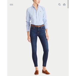 Ralph Lauren Blue/White Stripe Slim Oxford Size 4